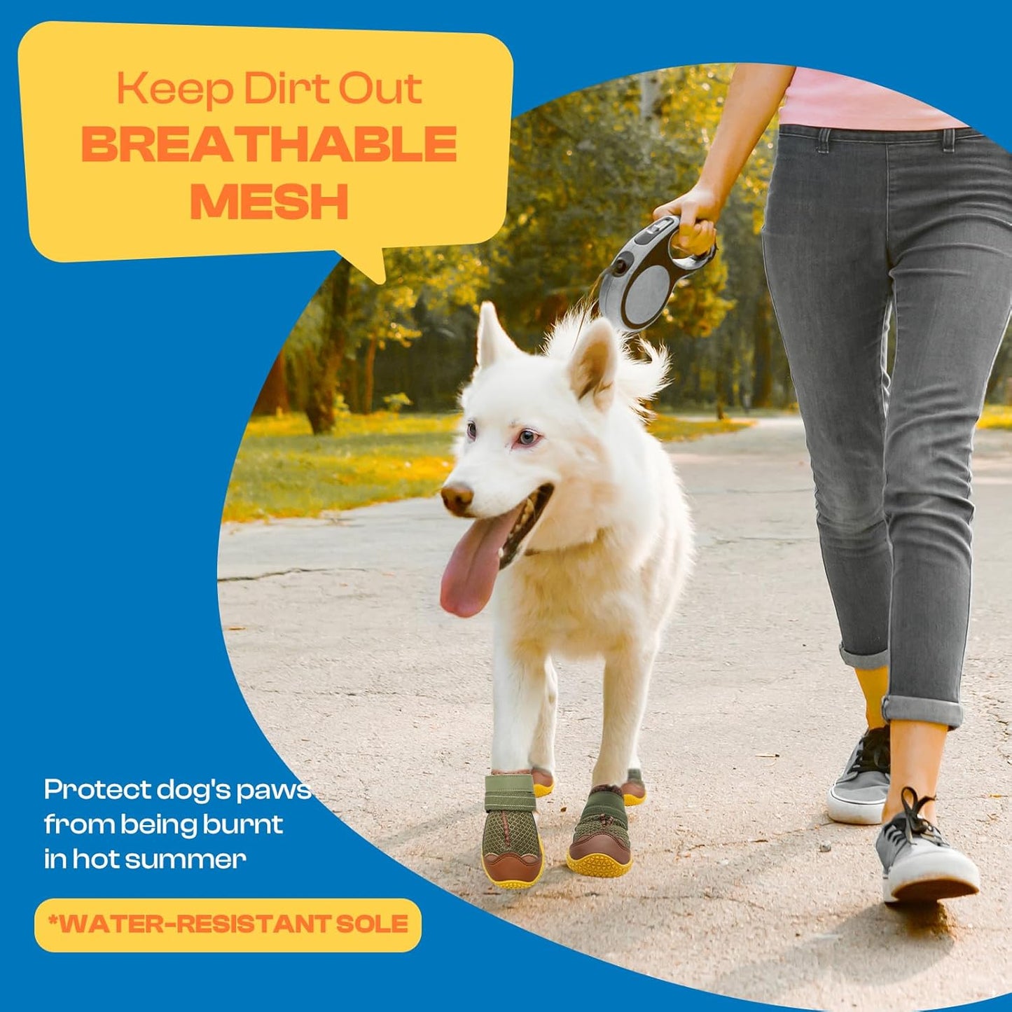 Dog Shoes for Small Dogs, Dog Boots & Paw Protectors for Hardwood Floors, Outdoor Dog Booties for Hot Pavement Winter Snow Hiking, Breathable Dog Shoes with Reflective Strips Size 2