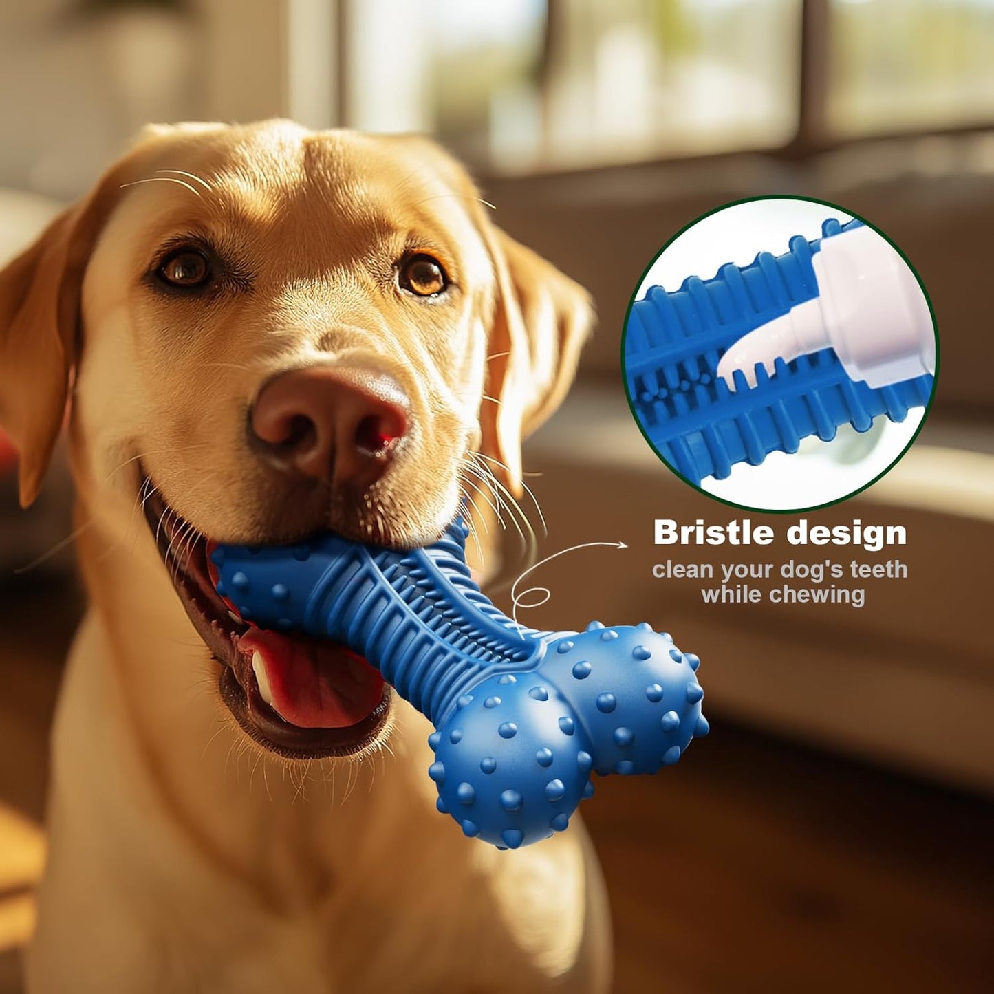 Dog Toys for Aggressive Chewers, Indestructible Chew Toys for Medium Large Dogs,Durable Rubber Dog Bones with Beef Flavor, Tough Dental Toy for Boredom Relief