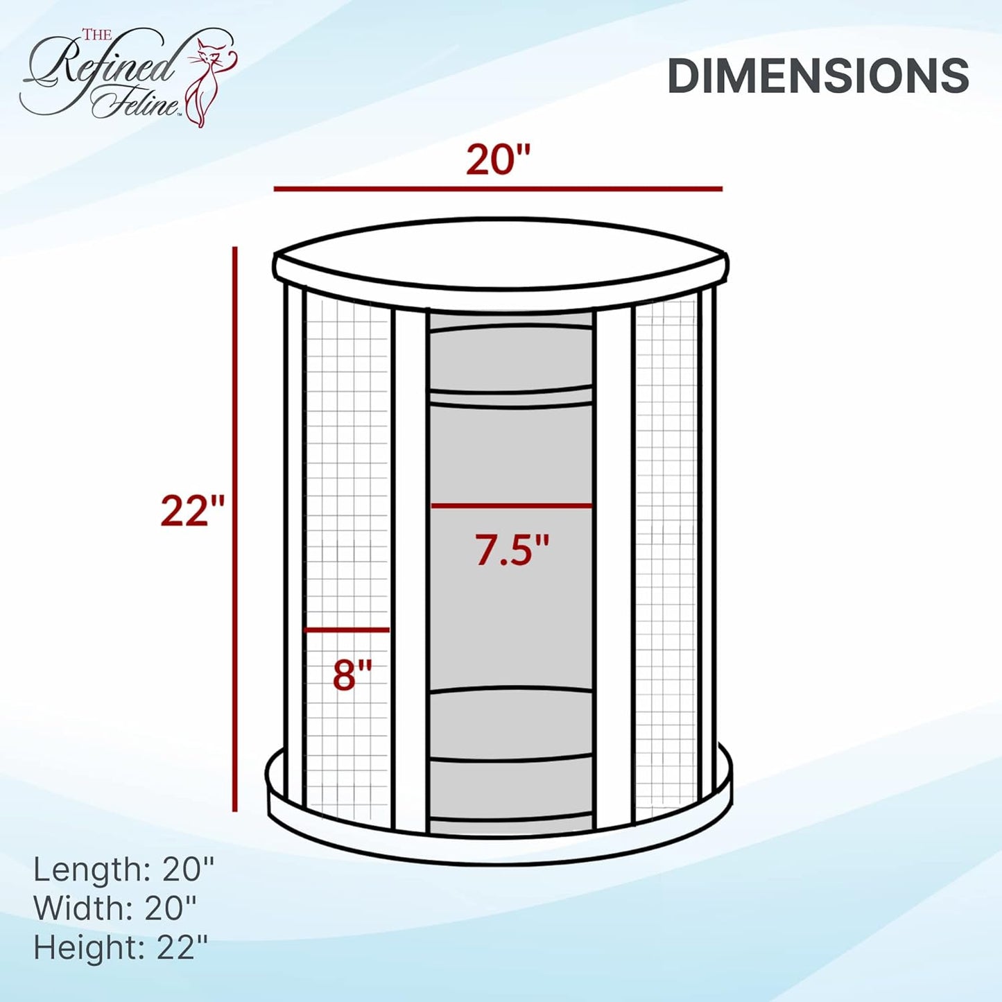 THE REFINED FELINE Purrrrfect End Table Cat Bed Cave in Black Espresso, Multipurpose Wood Cat Furniture Nightstand, Easy to Clean Covered Cat Bed with Replaceable Scratching Post & Washable Cushion