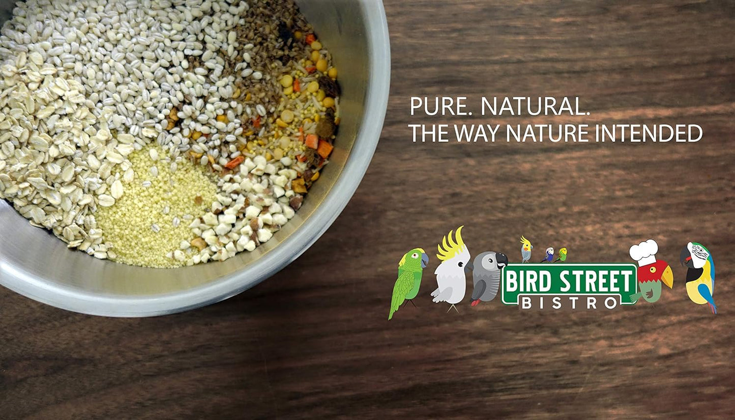 Parrot Food - Parakeet & Cockatiel Food - Cooks in 3-15 min with Natural & Organic Grains, Legumes, Healthy Fruits, Vegetables & Spices