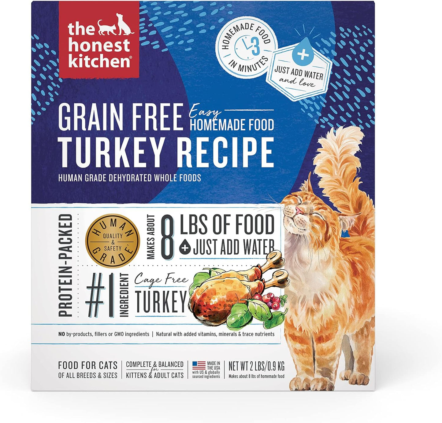 The Honest Kitchen Dehydrated Grain Free Turkey Cat Food, 2 lb Box