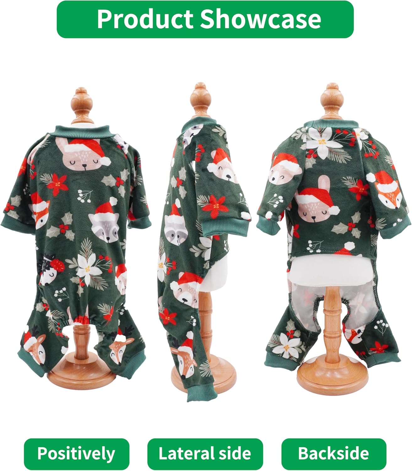 PET SHOW 4 Pack Christmas Small Dog Pajamas Holiday Dog Clothes for Medium Dogs Girl Boy Soft Stretchy PJs Xmas Jumpsuit Puppy Onesies Red Green Outfits with Sleeve Pets Dachshund Costume XL