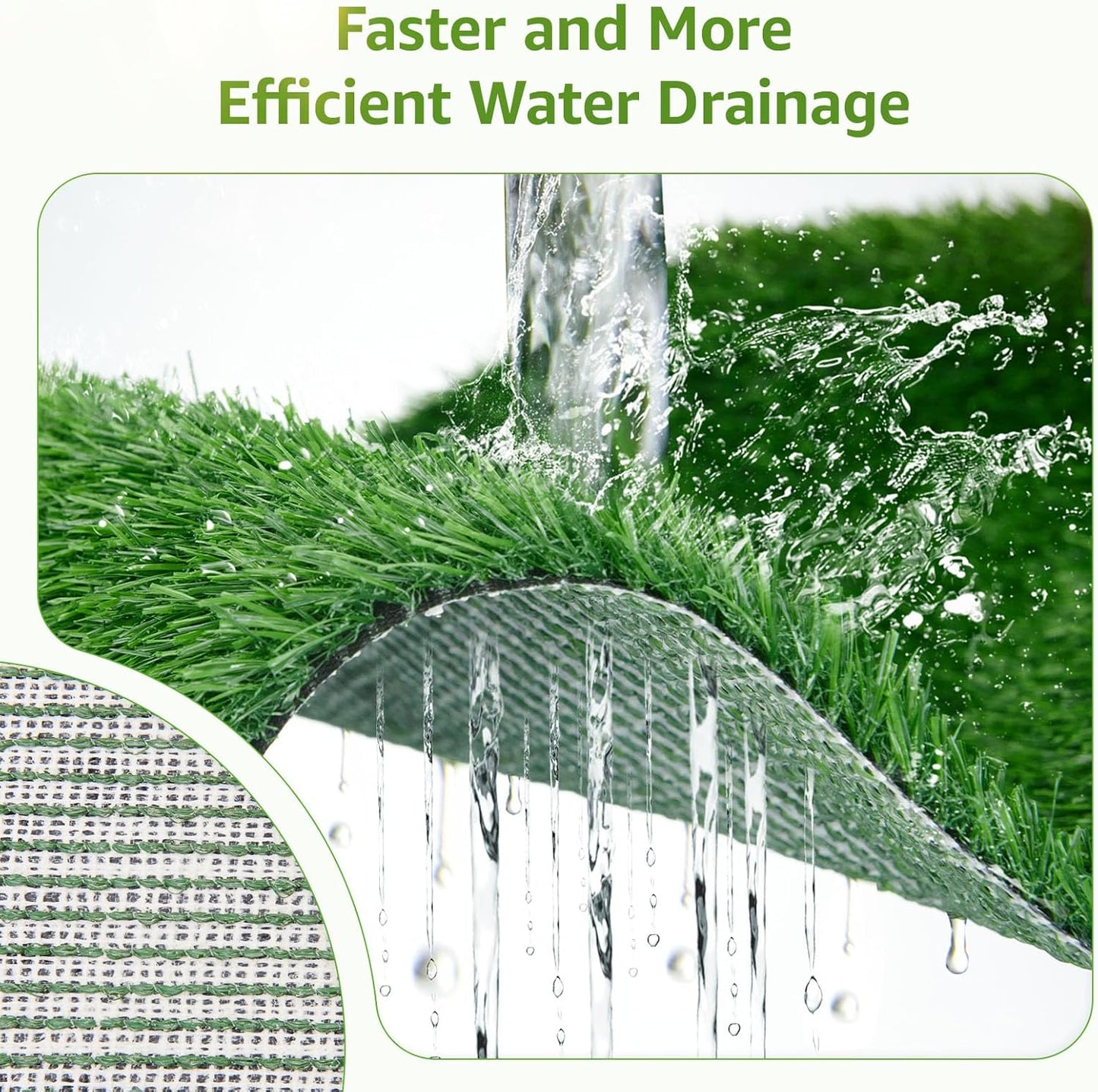 LOOBANI Dog Grass Pee Pads, Artificial Dog Grass Pads for Potty Tray, Fake Grass for Dogs to Pee On, Outdoor Indoor Pee Grass for Dog Potty(59*59 inch)