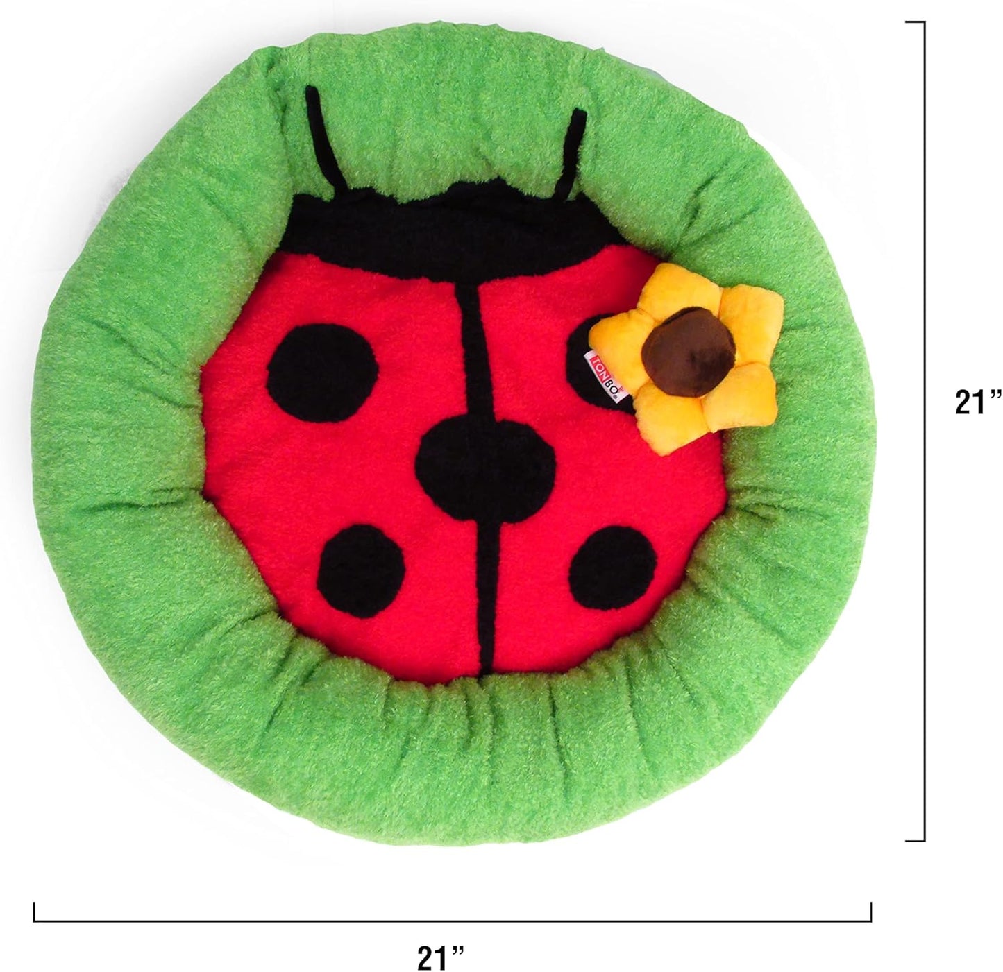 TONBO Soft Plush Small Cute and Cozy Nature Dog Cat Bed, Washer and Dryer Friendly (Ladybug)