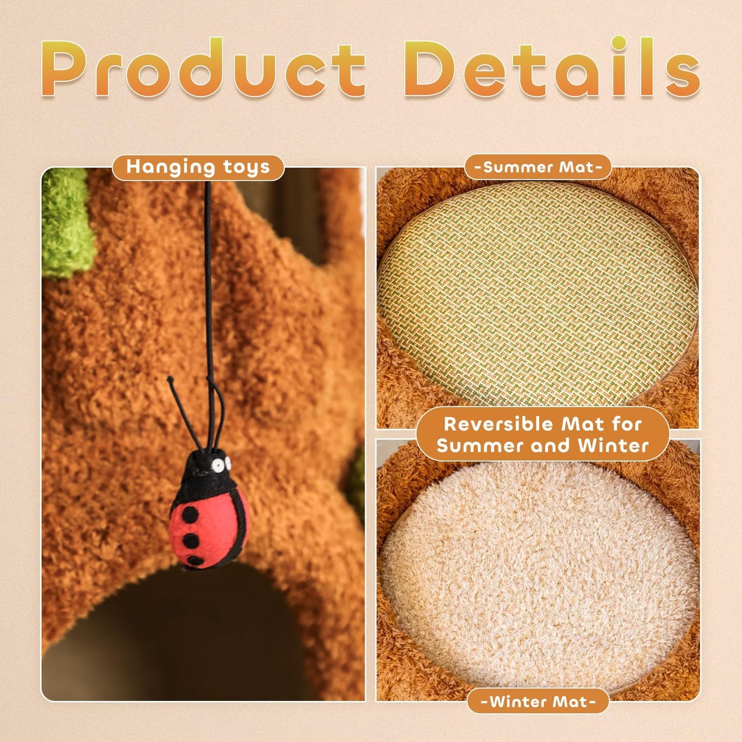 90.5'' Luxury Cat Tree with Scratching Pad, Wooden Cat Tower for Indoor Cats, Large Climber Tower, Tall Kitty Furniture, Multi-Level Condo for Multi-Cat Families