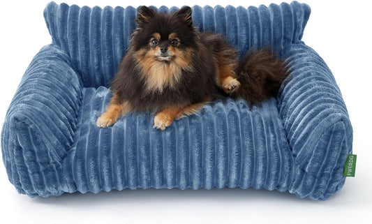 Cute Couch Bed for Pets, Supportive Cat Sofa for Indoor Cats, Small Dog Sofa Bed for Small Dogs, Blue, 24 inches