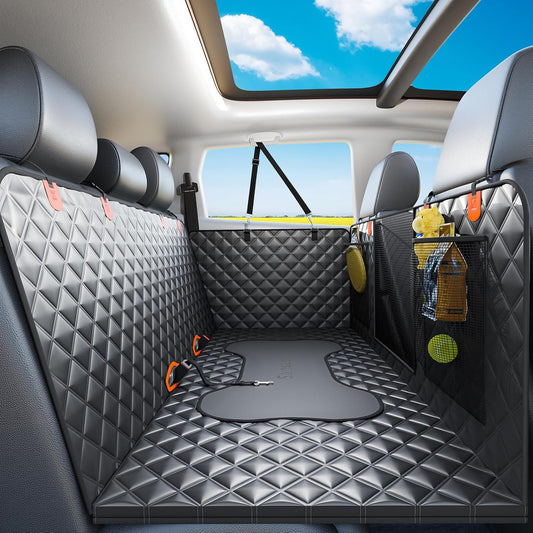Dog Back Seat Cover Hard Bottom Truck Back Seats Protector, Large Backseat Extender for Dogs, Car Pet Rear Seat Covers Waterproof Dog Hammock Travel Accessories for Truck