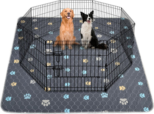 Aitmexcn Washable Puppy Dog Pee Pad, 2PCS 100% Waterproof Whelping Training Mat for Puppy/Senior Dog, Fast Drying Reusable Puppy Pads for Indoor, Outdoor and Car Travel- 48'' x 48'',Gray