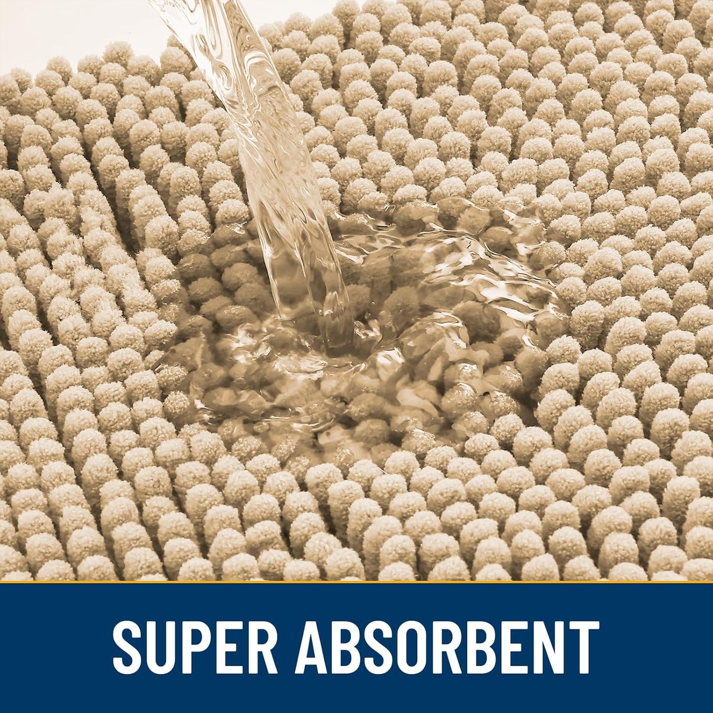 Smiry Dog Door Mat for Muddy Paws 59x35, Absorbs Moisture and Dirt Doormat, Non-Slip Washable Quick Dry Chenille Front Door Mat Indoor Entrance, Entryway Carpet for Inside Floor, Beige