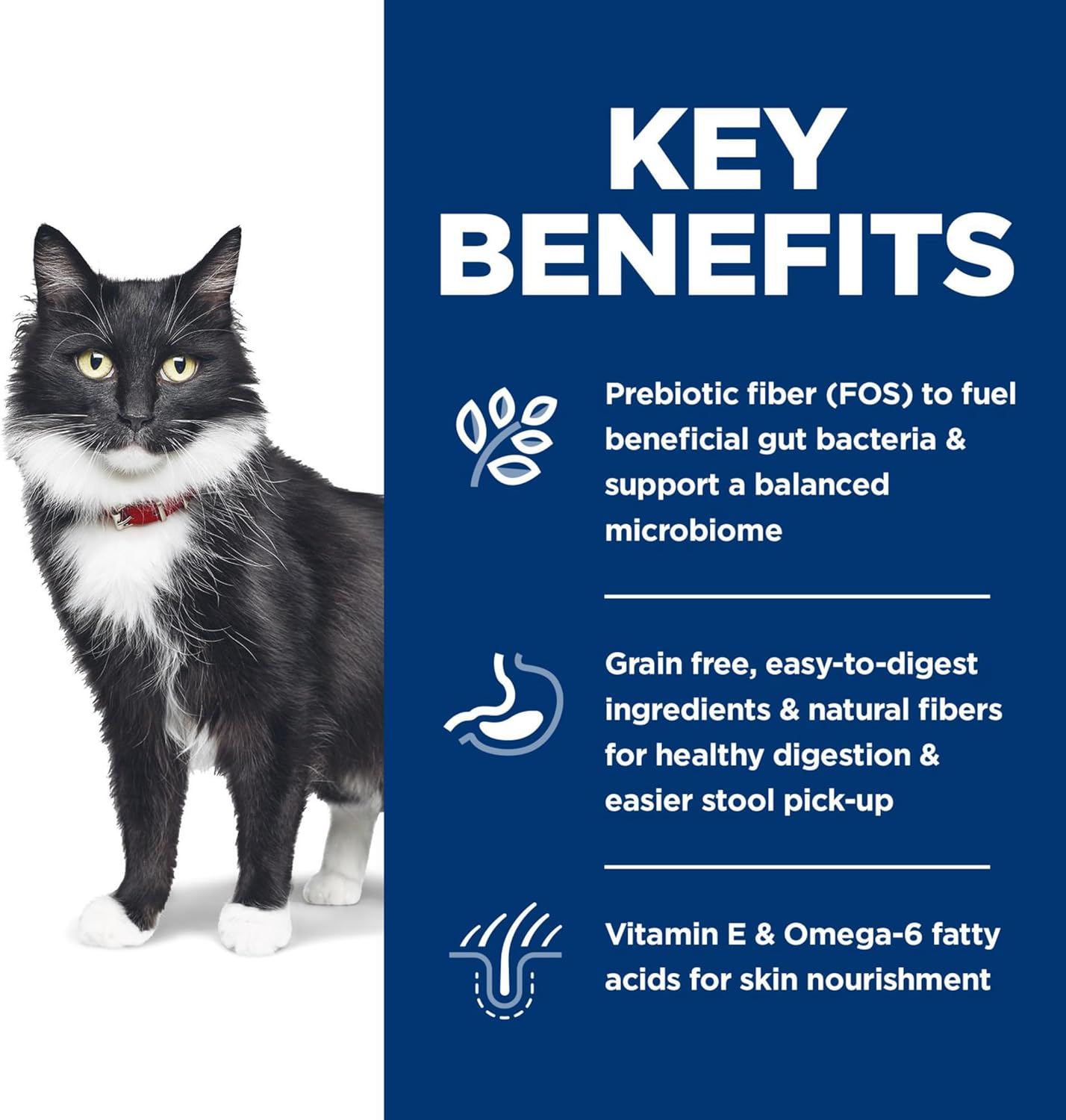 Hill's Science Diet Sensitive Stomach & Skin, Adult 1-6, Stomach & Skin Sensitivity Support, Dry Cat Food, Grain Free Salmon & Yellow Peas, 13 lb Bag