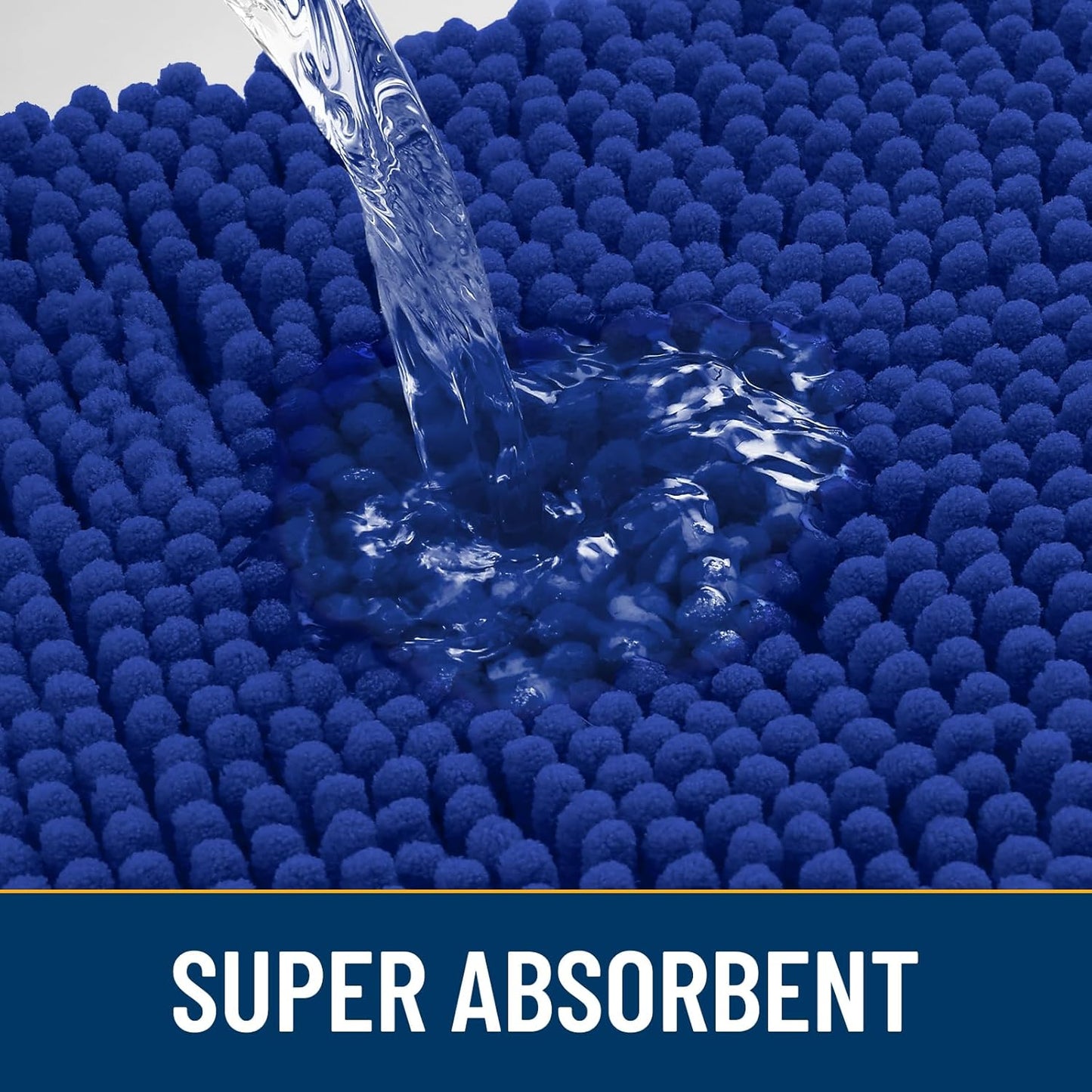 Smiry Dog Door Mat for Muddy Paws 30x20, Absorbs Moisture and Dirt Doormat, Non-Slip Washable Quick Dry Chenille Front Door Mat Indoor Entrance, Entryway Carpet for Inside Floor, Royal Blue