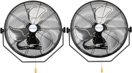 BILT HARD 18 inch Industrial Wall Fan, 4300 CFM, 3-Speeds High Velocity Wall Mount Fan with Sealed Motor, Heavy Duty Metal Barn Fans, 2 Pack