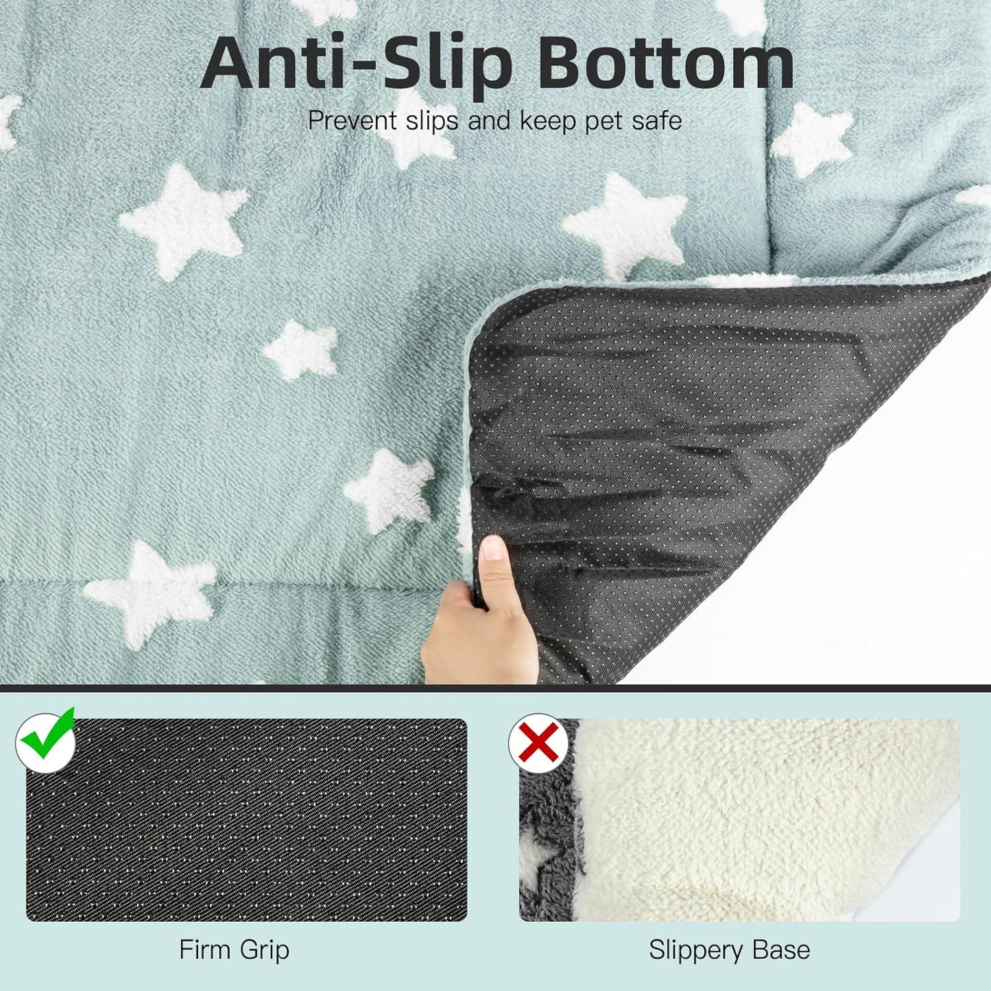 Mora Pets Dog Crate Pad Dog Kennel Bed Crate Mat for Large Dogs Washable Cute Star Pet Bed for Cage Ultra Soft Flat Pillow Cushion for Cozy Sleeping Anti-Slip Blue 42 x 27