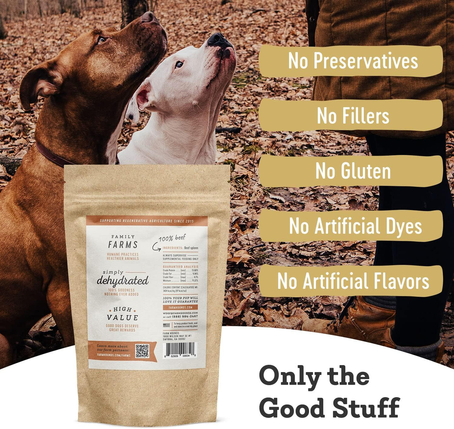 Farm Hounds - Beef Spleen - Premium Natural Beef Spleen Jerky For Dogs - Made From 100% Humanely Raised Cattle - Organ Treat - Great For Training & Treats - No Added Fillers - Made in USA -4oz -2 Pack