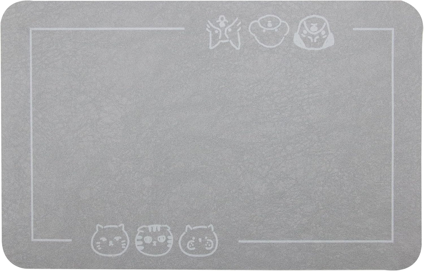 YCT Cat Pet Food Mat - Non-Slip Bottom Absorbent Quick Dry Feeding Mat for Dogs and Cats - Pet Supplies, 11.8"x18.1" Gray