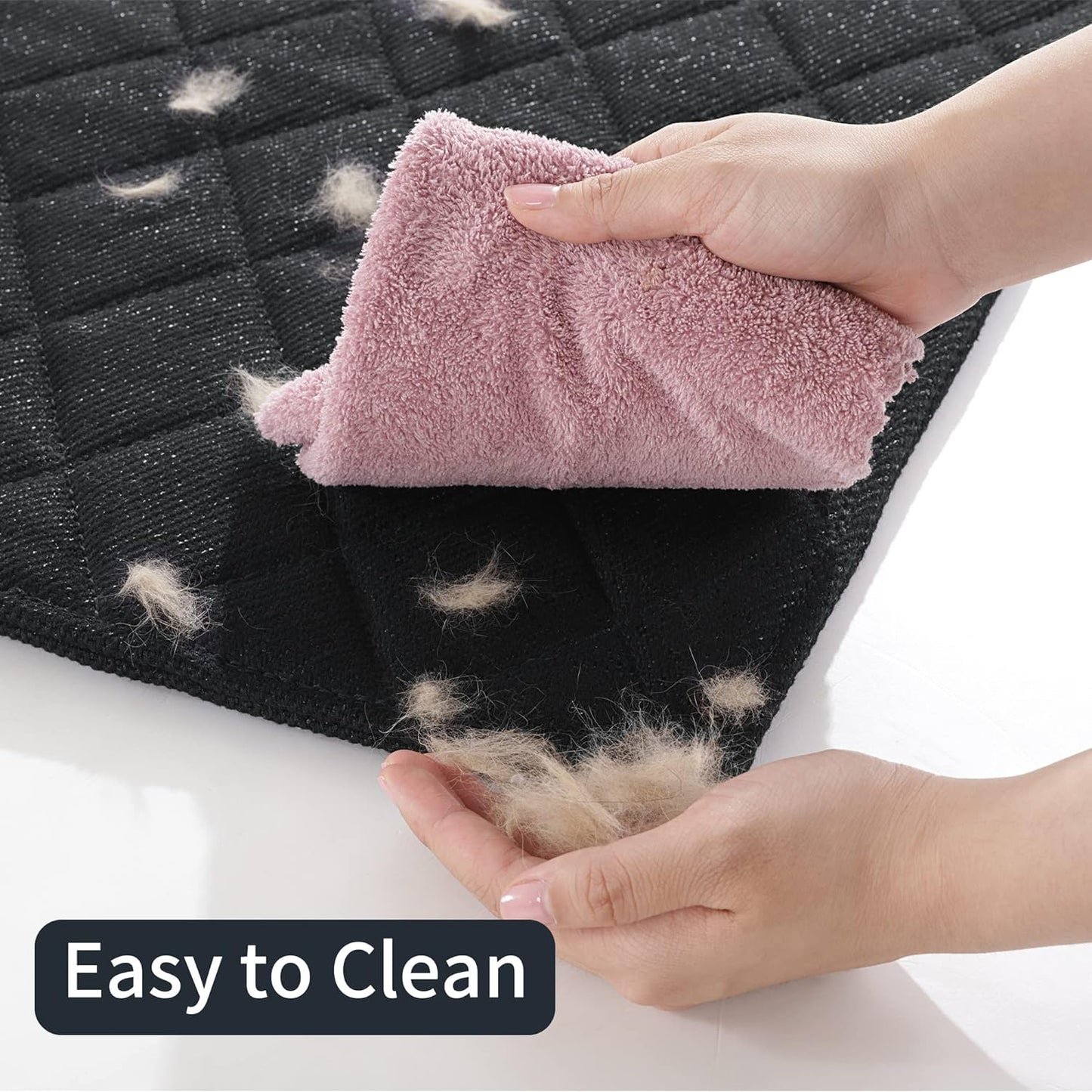 MABOZOO Indestructible Dog Beds - Chew Proof Crate Pad for Aggressive Chewers, Machine Washable Quilted Mat, Durable for Large Dogs, Black Kennel Pad (28x47 in)