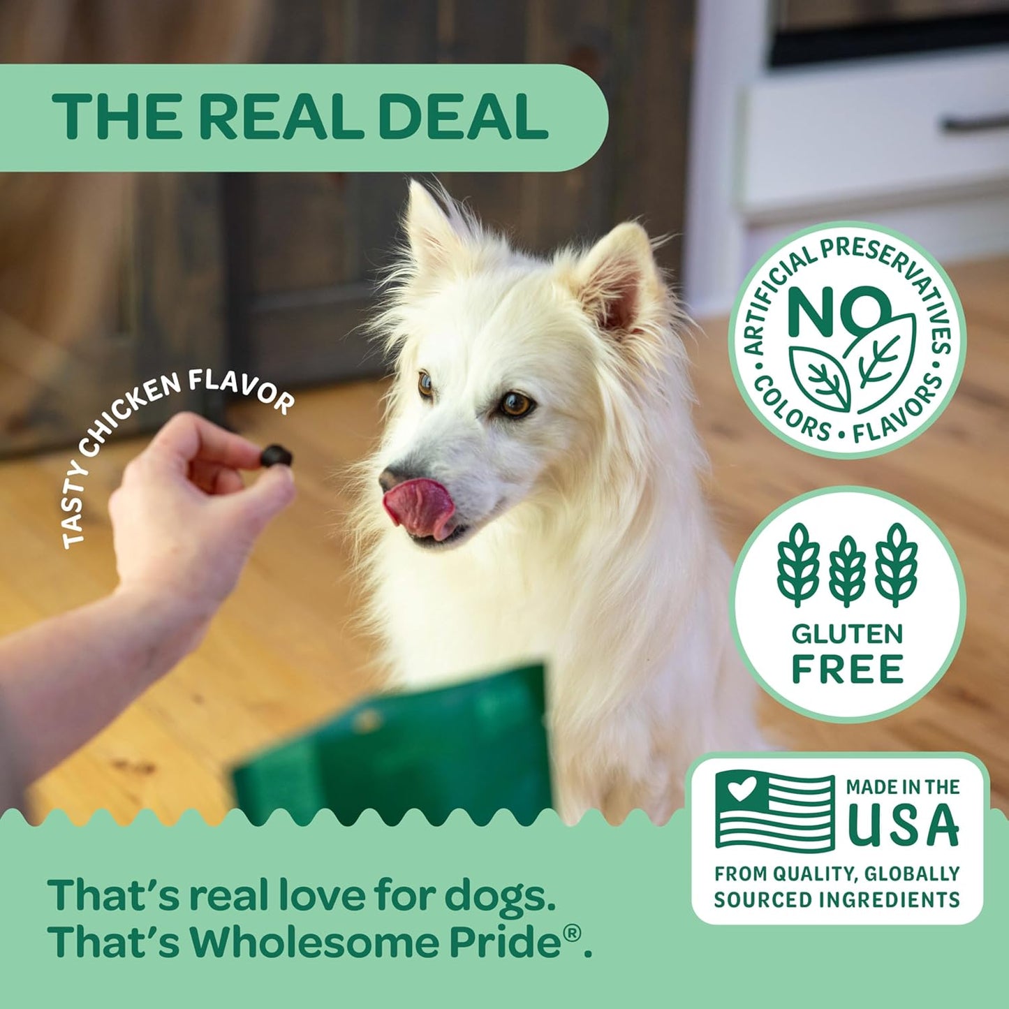 Wholesome Pride 9-in-1 Dog Multifunctional Soft Chews – Joint Pain Relief, Hip & Joint Support, Immune, Skin, Gut, Heart, Brain Health – Glucosamine, MSM, Chondroitin – 90 Chews