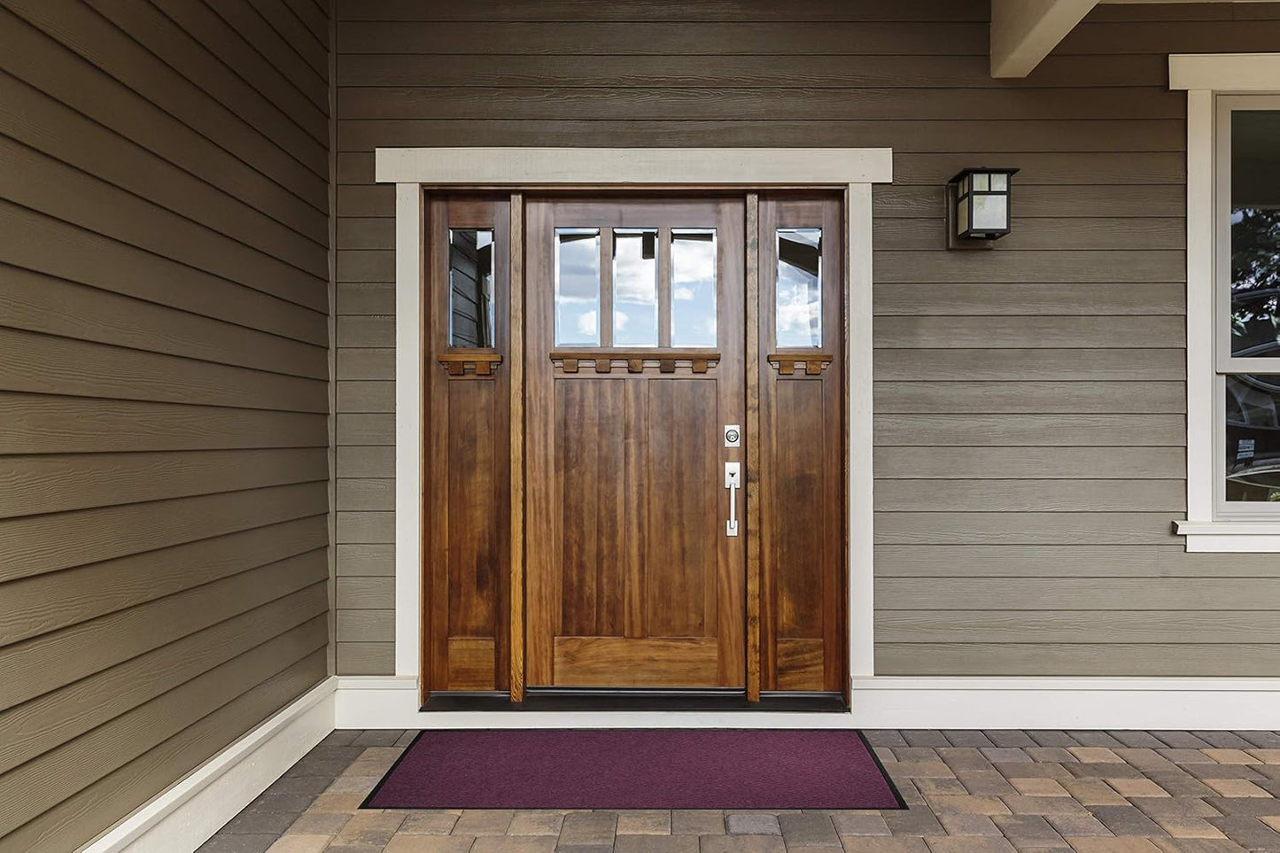 M+A Matting WaterHog Diamond | Commercial-Grade Entrance Mat with Rubber Border – Indoor/Outdoor, Quick Drying, Stain Resistant Door Mat (Dark Brown, 6' x 6')