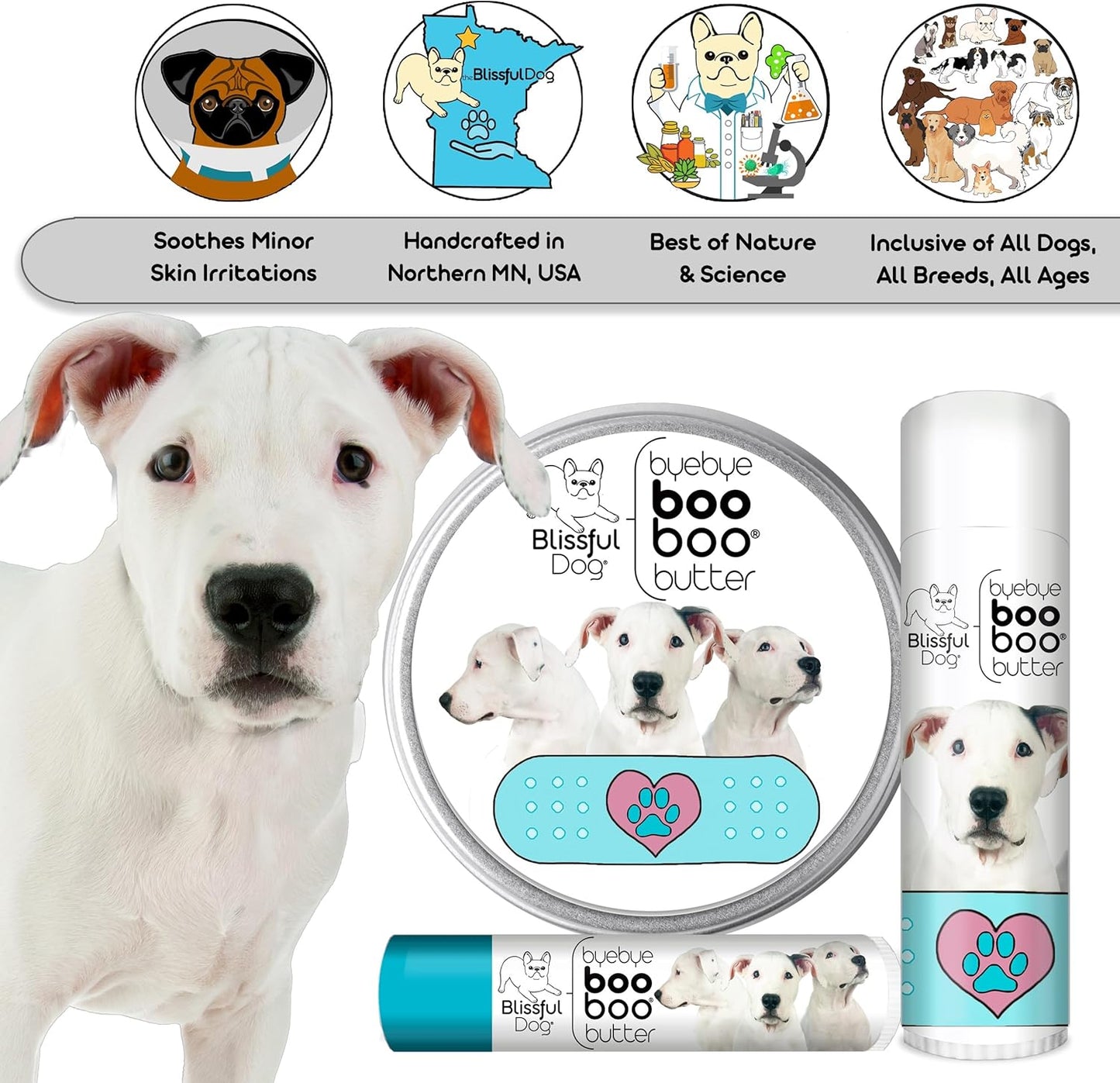 The Blissful Dog Dogo Argentino Boo Boo Butter, 16 oz.