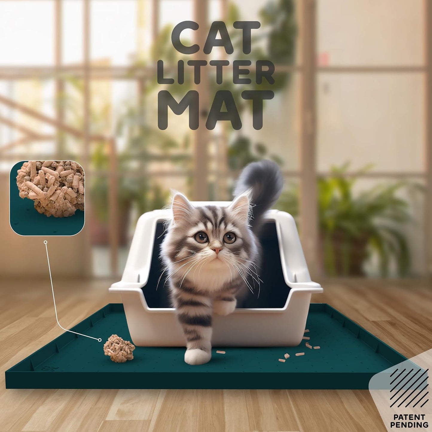 32x24x1” XL Dog Food Mat - All Purpose Under Sink Liner, Washer and Dryer Covers for The Top, Silicone Griddle Mat for Blackstone - Raised Edges Dog Mat for Food and Water Prevent Spill, Waterproof