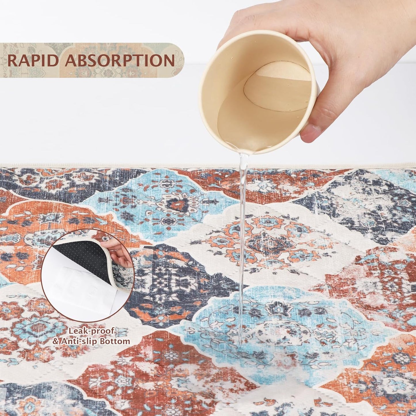 IEUUMLER Washable Pee Pads for Dogs, 2 Pack Reusable Non-Slip Grip, Super Absorbent Waterproof Puppy Pads for Potty Training, Playpen, Crate, Whelping Box EU011 (Orange, 31" x 36")