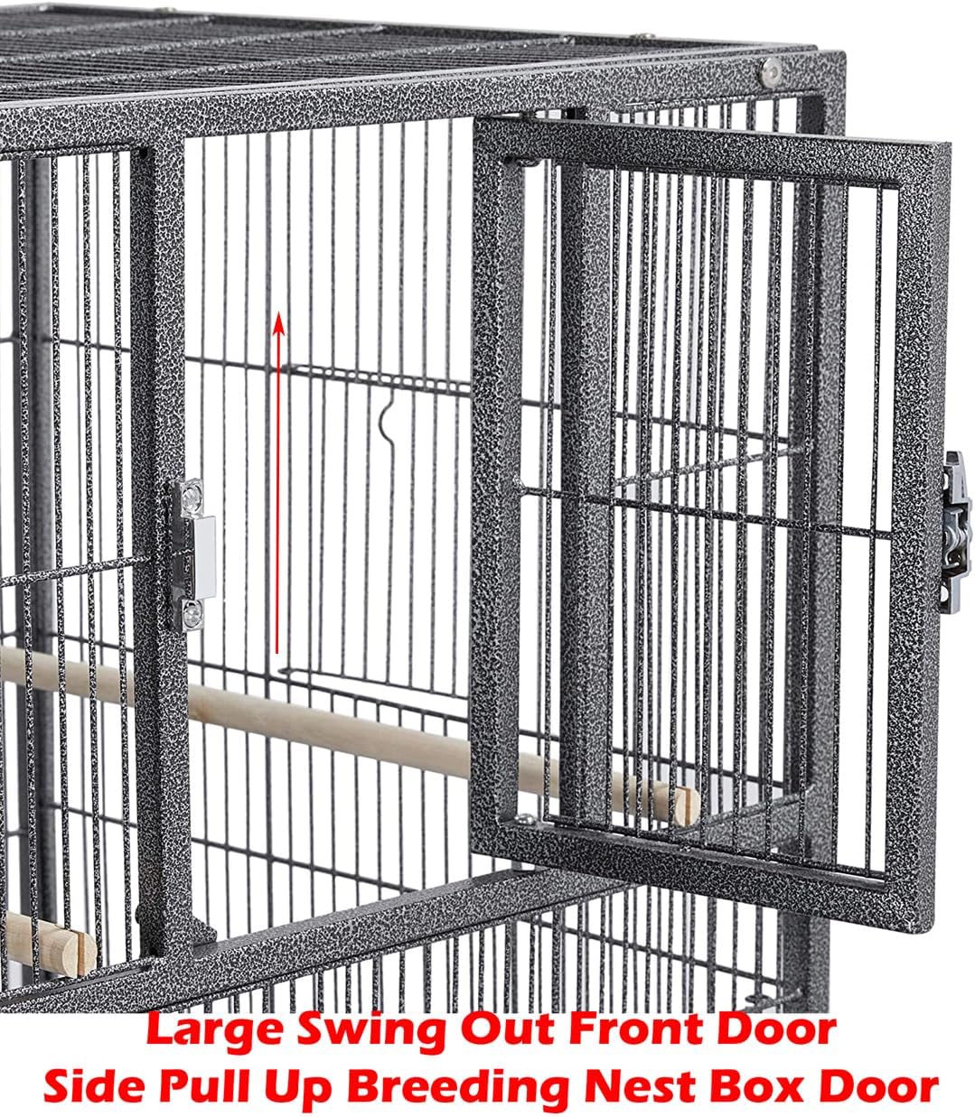 Combo Stacker Center Divided Breeder Breeding Bird Flight Double Rolling Cage for Aviaries Canaries Cockatiels Lovebirds Finches Budgies Small Parrots (BlackVein, One Stacker Without Stand)