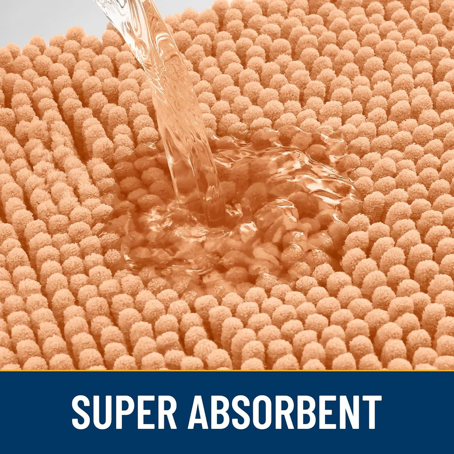 Smiry Dog Door Mat for Muddy Paws 36x24, Absorbs Moisture and Dirt Doormat, Non-Slip Washable Quick Dry Chenille Front Door Mat Indoor Entrance, Entryway Carpet for Inside Floor, Orange