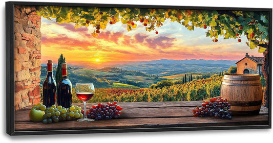 Large Sunrise Landscape Wall Art for Living Room, Sunset Scenery Canvas Oversized Wall Decor for Dining Room, Farmhouse Framed Pictures Painting Print Artwork for Bedroom Office 60L" x 30W"