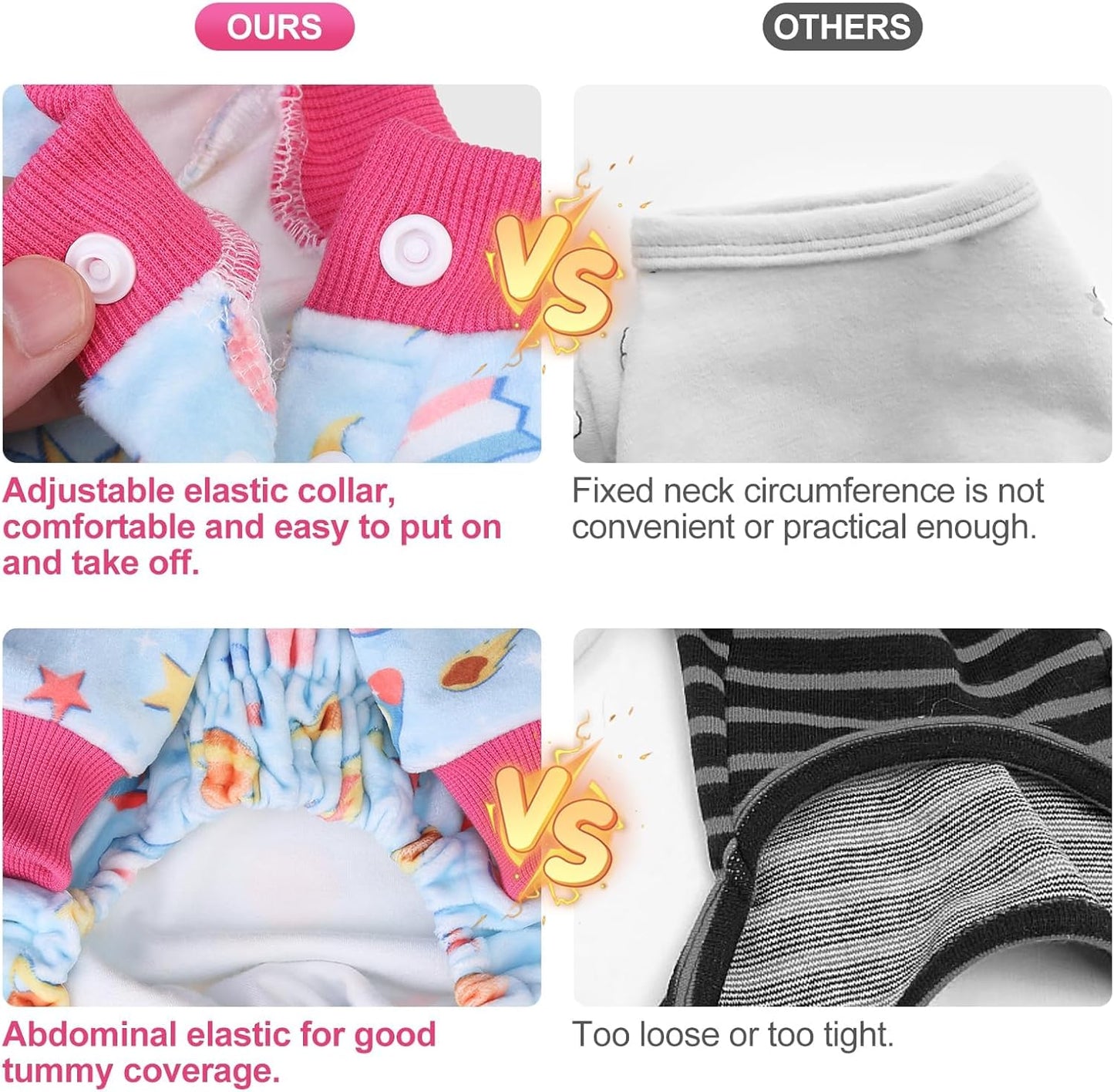 BEAUTYZOO Dog Pajamas Medium Sized Dog, Summer Doggie Pajamas for Boy Girl, Soft Strechy Cotton Puppy Pjs Jammies Onesies for Men Women, Pet Jumpsuit Body Suit Cat Apparel Clothes, Blue M