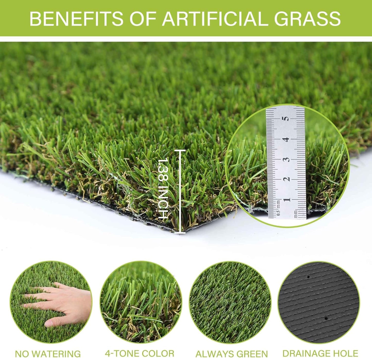 Dog Grass Pads 6.5 x 10 FT Artificial Grass Pee Pads for Dogs Potty Fake Grass Rug Turf Mat for Dogs Training Indoor Outdoor Garden Lawn Artificial Grass Rug