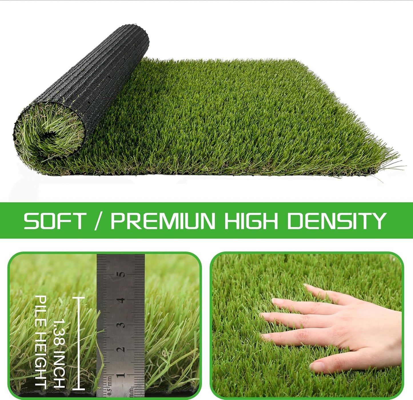 Artificial Grass Turf for Dogs 3 ft x 10 ft,1.38 inch Fake Grass Pee Pad for Puppy Potty Training，Faux pet Grass Rug for Indoor/Outdoor Patio,Dogs Wee Wee Pad,Turf Grass Mat for Dogs Potty