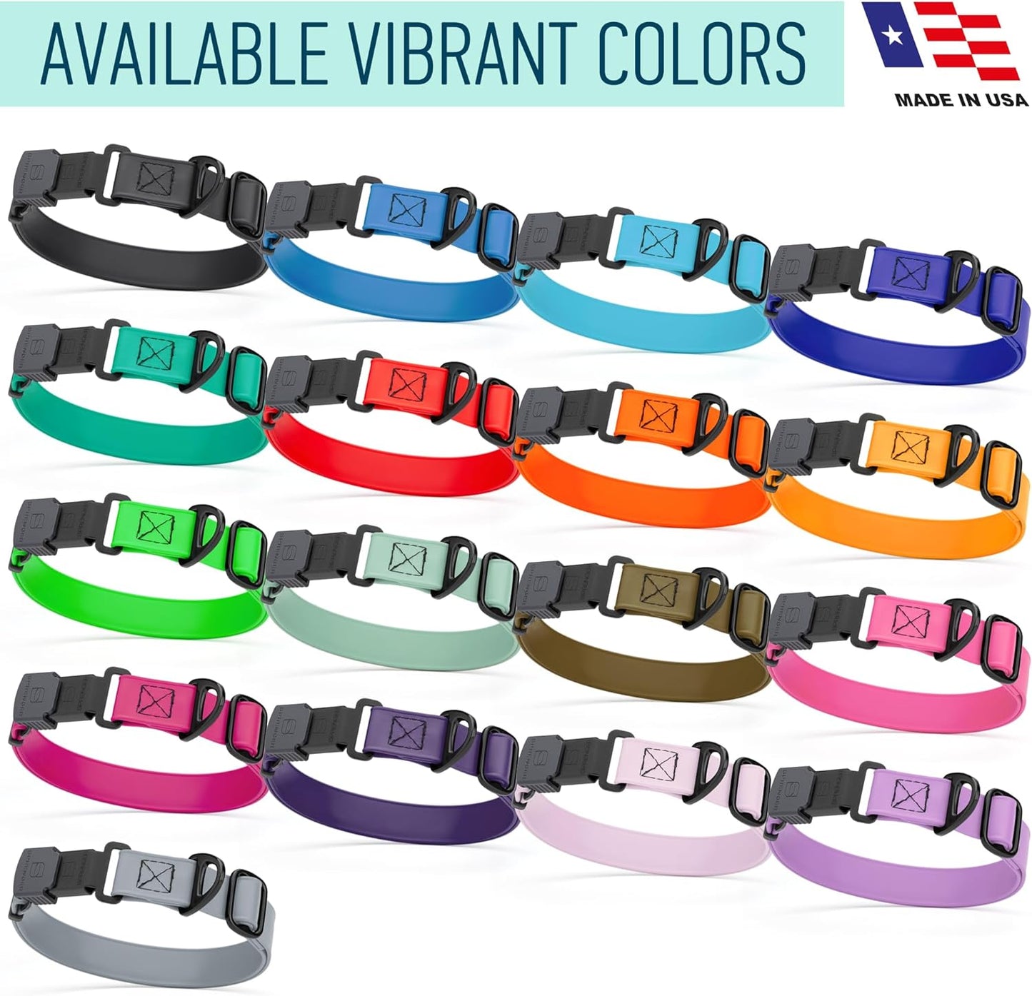 Dogline Biothane Waterproof Dog Collar with Herm Sprenger Stainless Steel Quick Release Buckle – Heavy Duty Tactical Durable Collar for Dogs – Comfortable and Safe Pet Collar, W 3/4" L 12-19", Purple