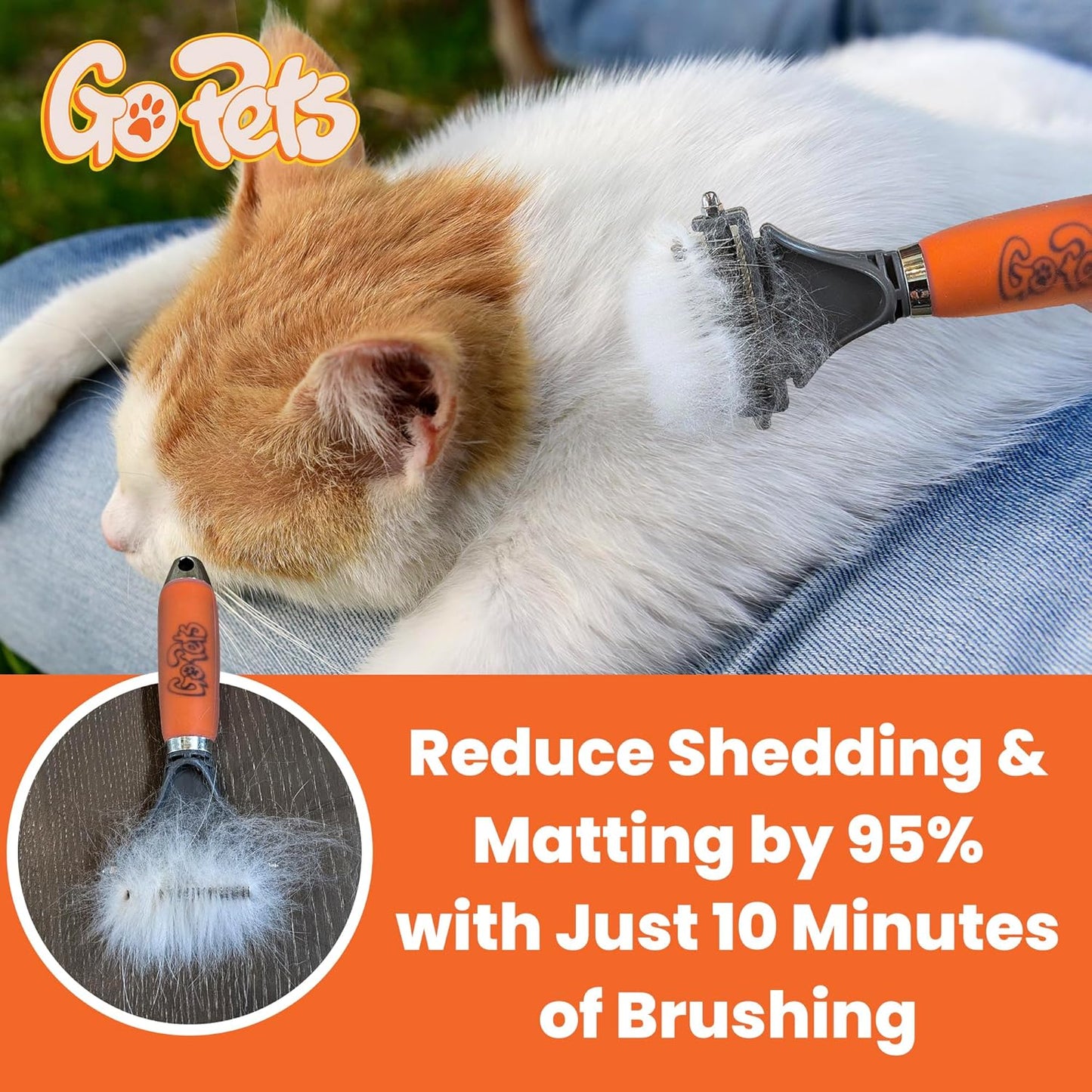 GoPets Pet Grooming Kit Bundle With 2 Sided Dematting Comb and Deshedding Rake + Professional Self-Cleaning Slicker Brush for Dogs and Cats