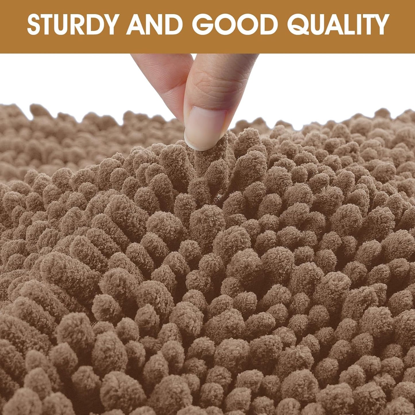 Extra Large Dog Door Mats for Muddy Paws, Chenille Absorbent Dog Mats, Non Slip Heavy Mud Mat for Dogs, Soft Pet Mat for Entryway, Mud Paws, Inside Floor,60" x 36", Camel