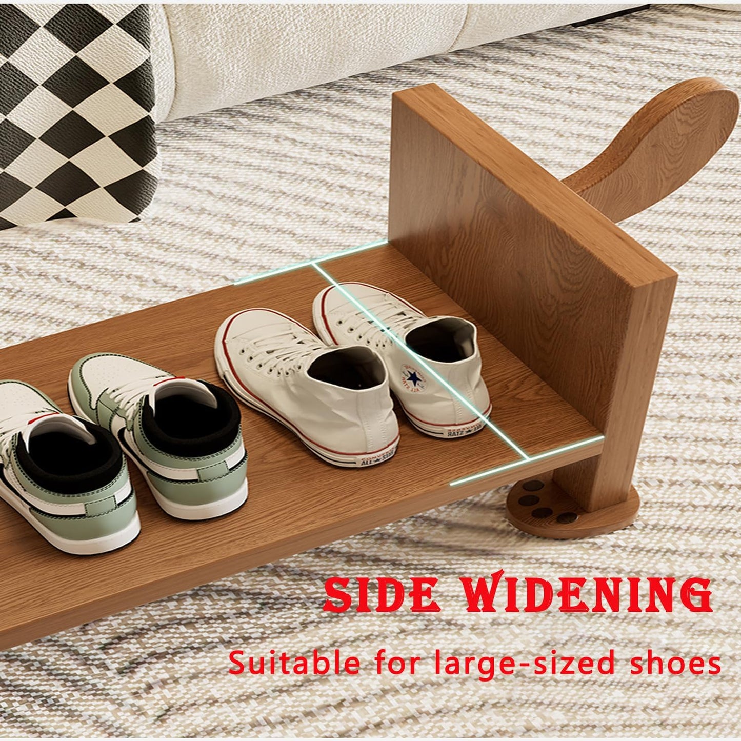 latifolia Puppy Shoe Bench, 2-Tier Solid Wood Entryway Organizer, Cute Pet-Shaped Shoe Bench for Hallway & Living Room,(31.50 inch)