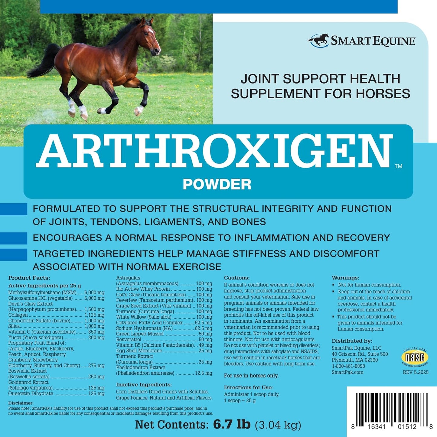 Uckele by SmartEquine Arthroxigen | Horse Joint Supplement, Glucosamine & MSM for Horses | Encourages Strong Joints Mobility, Soft Tissue and Overall Wellness | 6.7 lb Bag