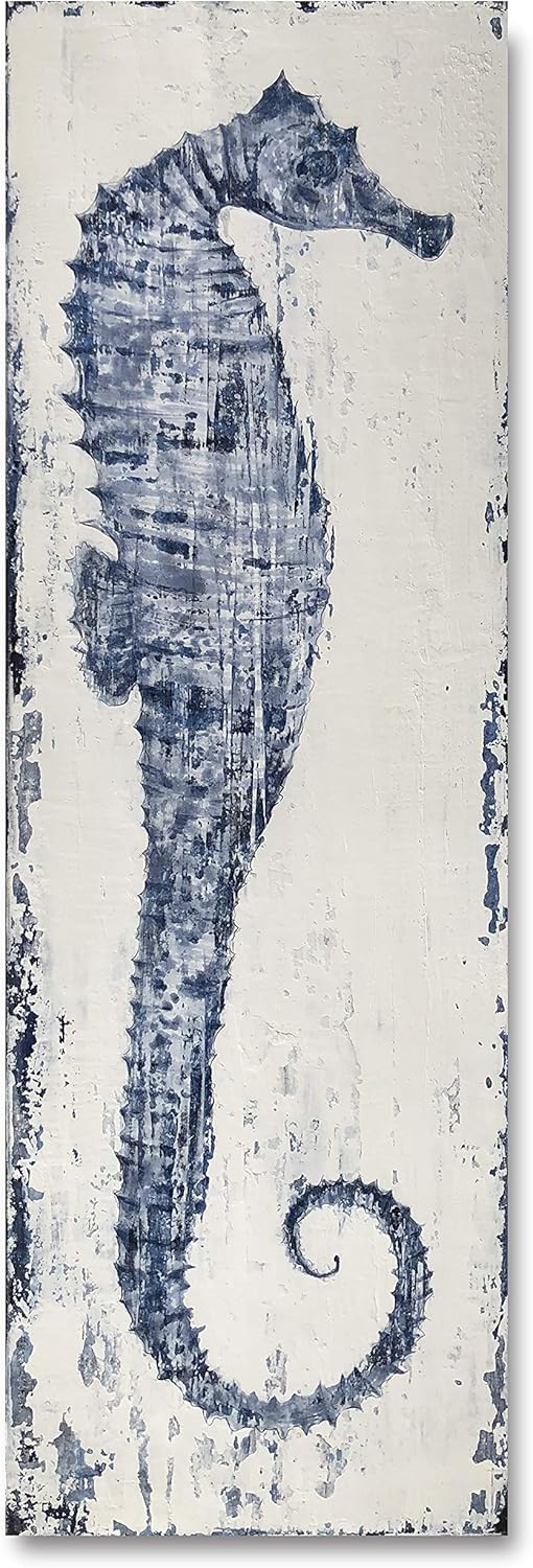 Yihui Arts Hand Painted Seahorse Canvas Art Wall Painting Pictures For Office Decoration