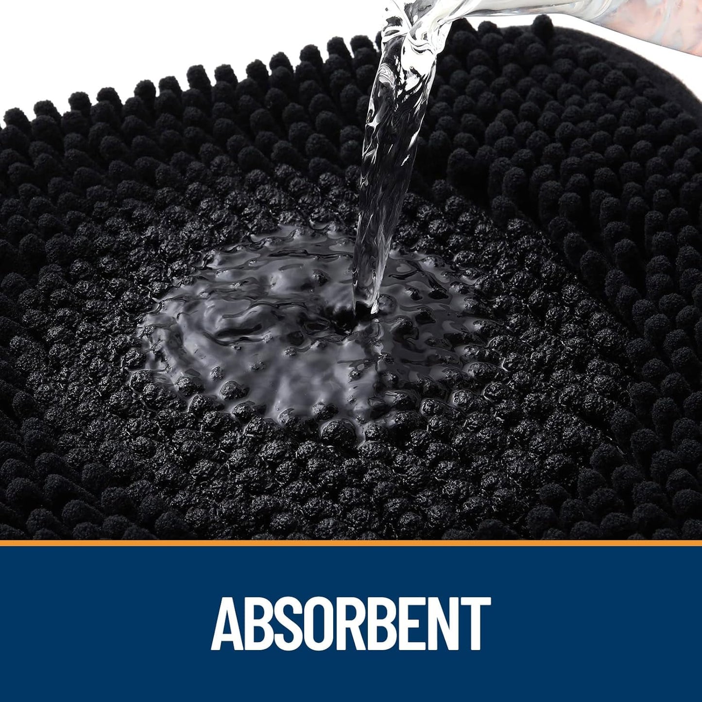 OLANLY Dog Door Mat for Muddy Paws 40x32, Absorbs Moisture and Dirt, Absorbent Non-Slip Washable Doormat, Quick Dry Chenille Mud Mat for Dogs, Entry Indoor Entryway Carpet for Inside Floor, Black