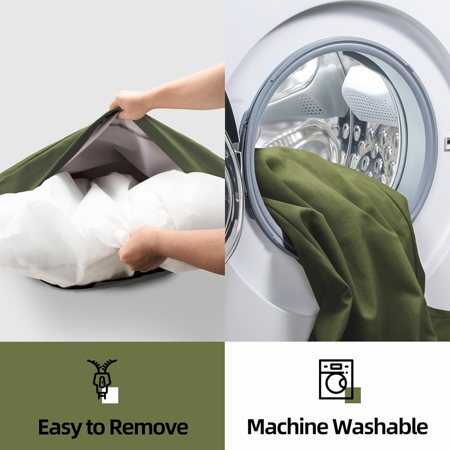 Sytopia 36-Inch Canvas Outdoor Dog Bed, Waterproof & Washable with Removable Cover, Ideal for Medium & Large Dogs, Chew-Proof Great for Indoor, Outdoor, Crate, or Patio Use (Green)