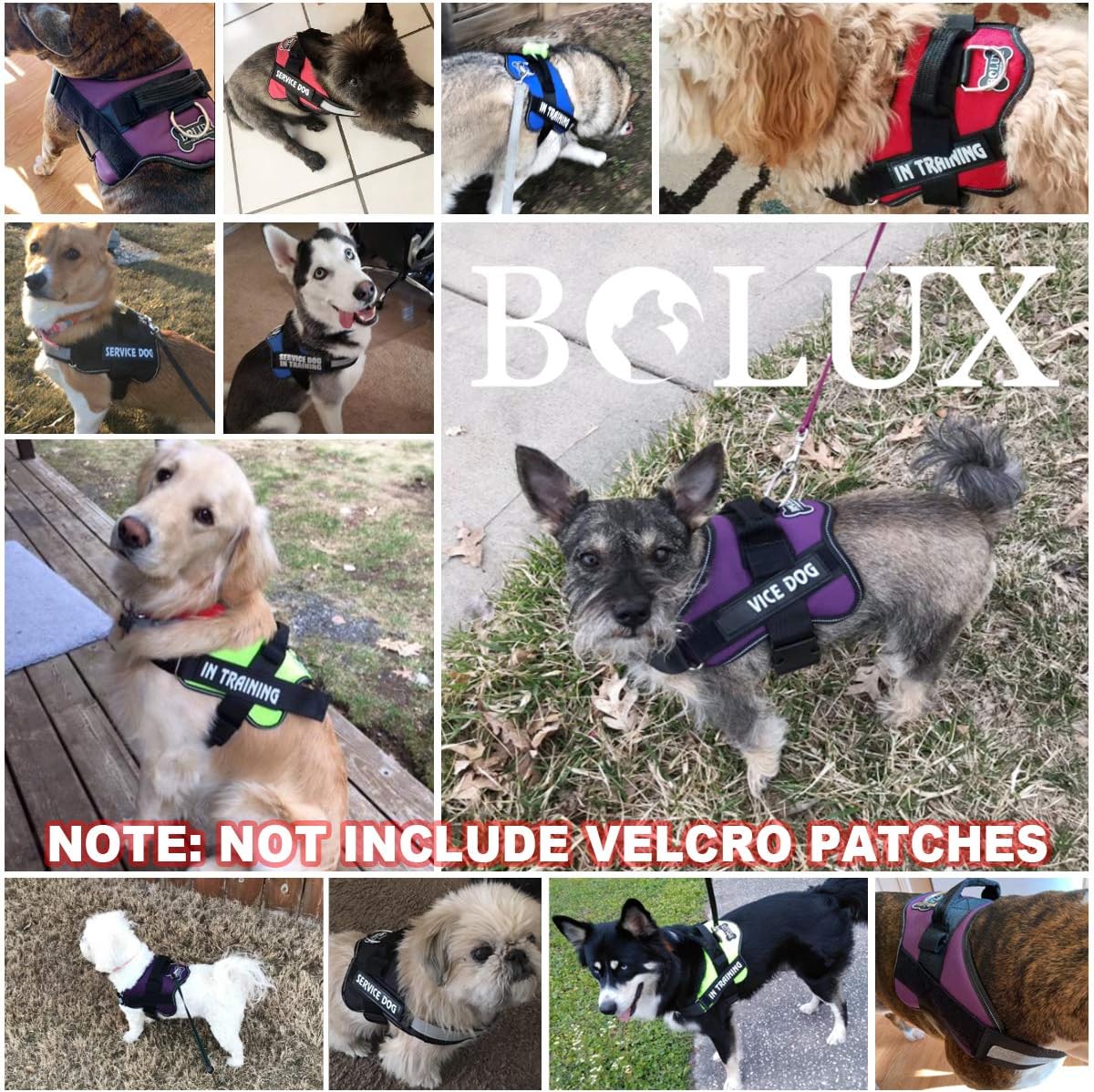 Bolux Dog Harness, No-Pull Reflective Dog Vest, Breathable Adjustable Pet Harness with Handle for Outdoor Walking - No More Pulling, Tugging or Choking (Rose red, L)