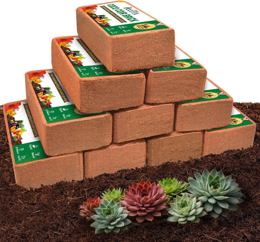 ZeeDix 10 Pcs Compressed Coco Coir Brick for Plants, Premium Organic Coconut Coir Bricks Coco Fiber Substrate Coco Coir Fiber Potting Soil with Low EC and pH Balance for Planting Gardening Reptiles