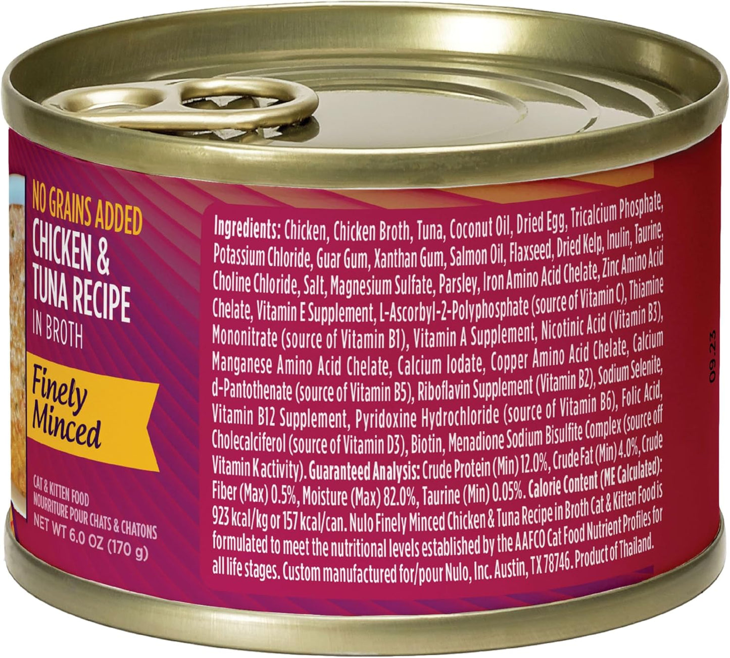 Nulo Finely Minced Chicken & Tuna Flavor Wet Canned Cat Food, 6.0 Ounce (Pack of 8)