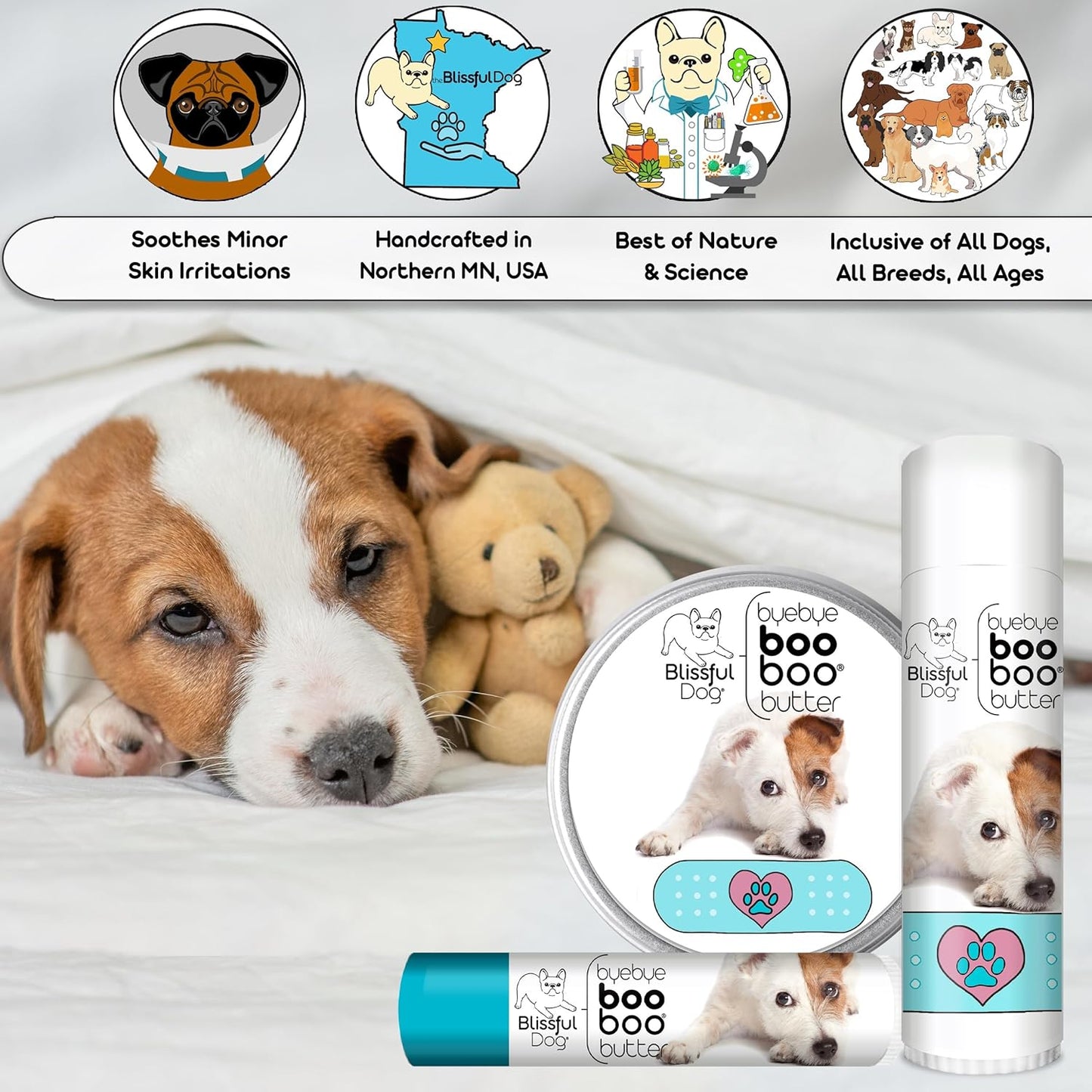 The Blissful Dog 8 oz TIN Jack Russell Terrier Booboo Butter