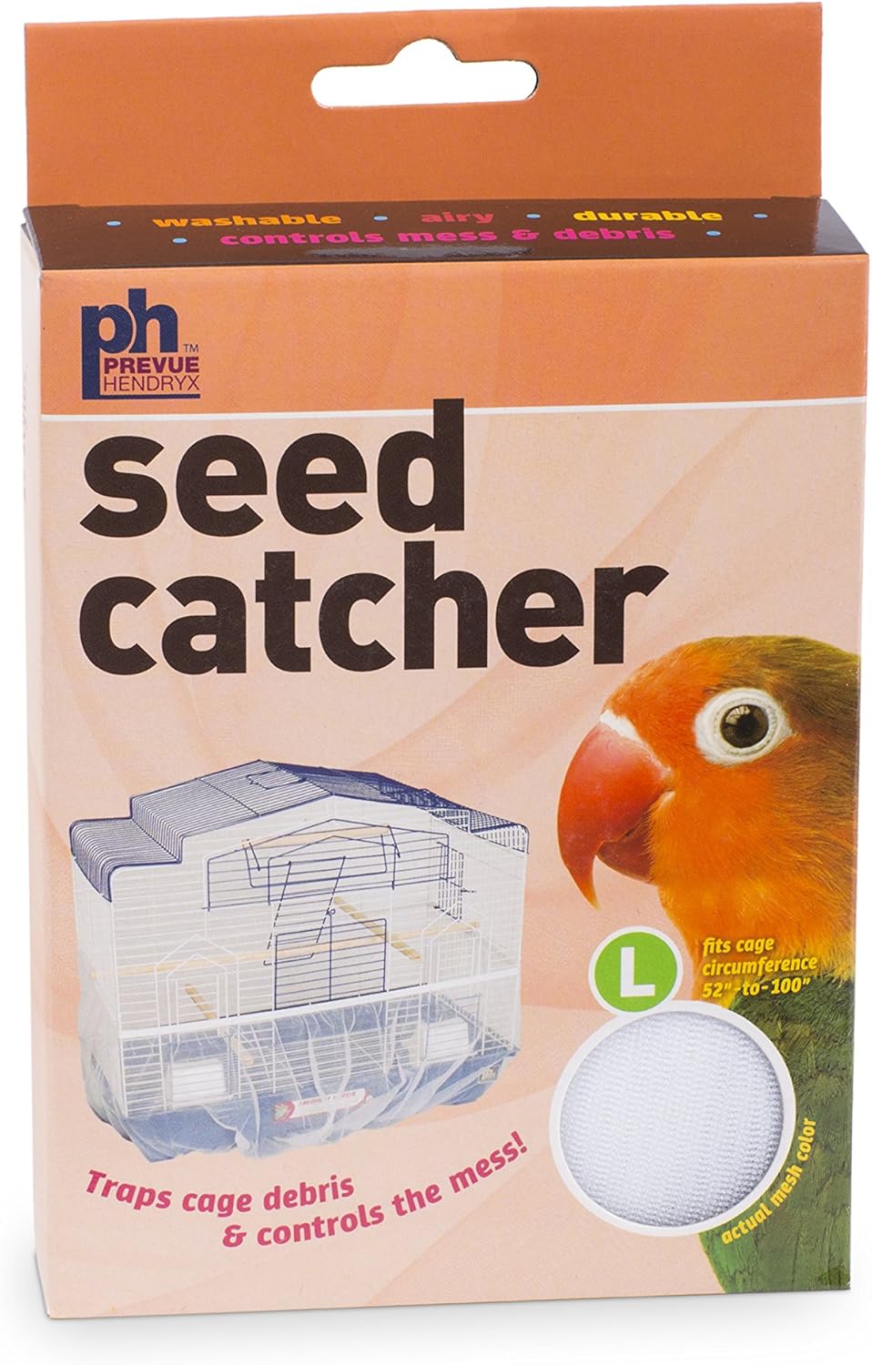 Prevue Pet Products 822W Mesh Bird Seed Catcher, White, Large/13