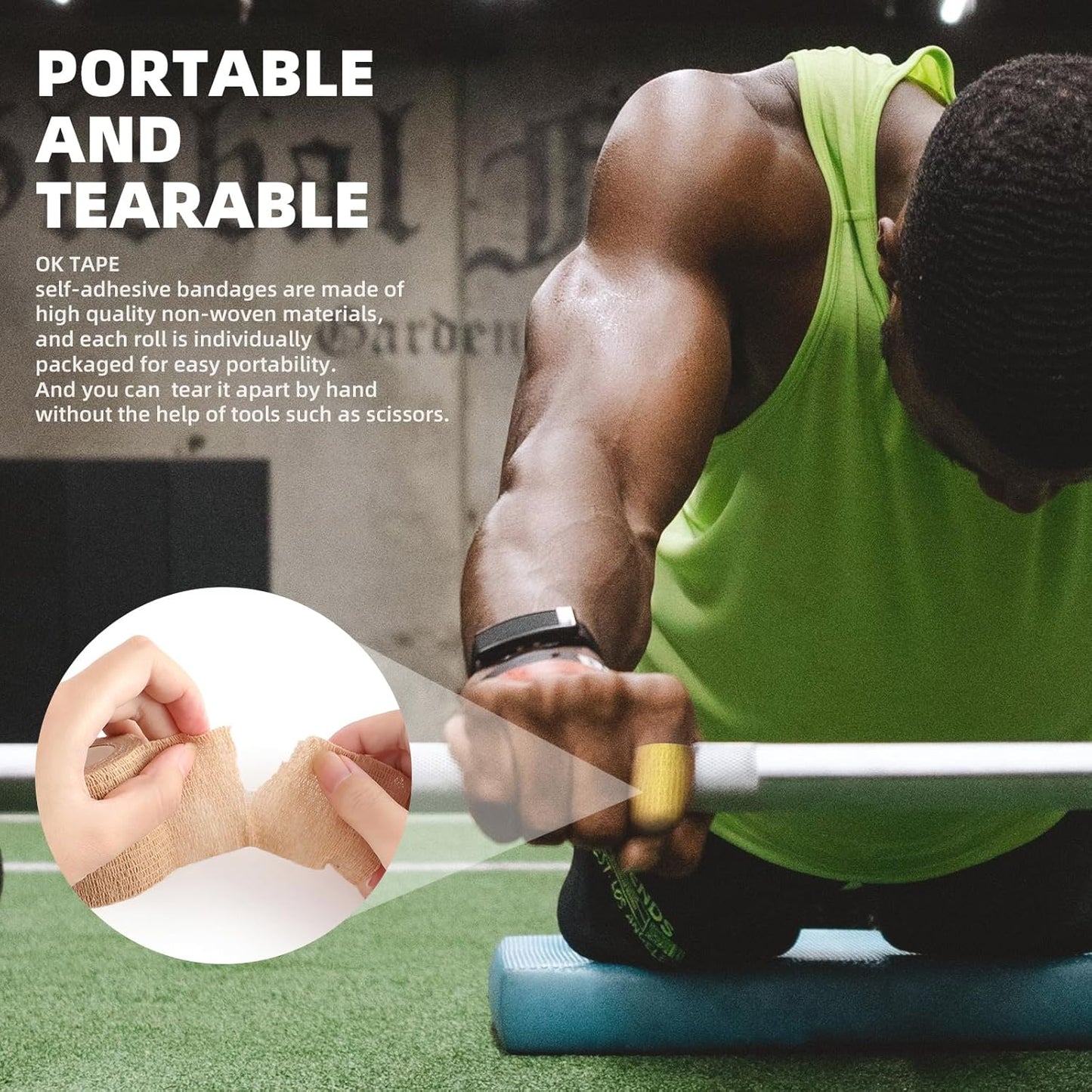 OK TAPE Self Adherent Cohesive Bandages Wrap - 24Packs, 1" x 5 Yards, Non-Woven Self Adhesive Bandage Wrap for Thumb, Finger, Wrist, Ankle, Vet Wrap Bandages Tape (Mixed Colors)