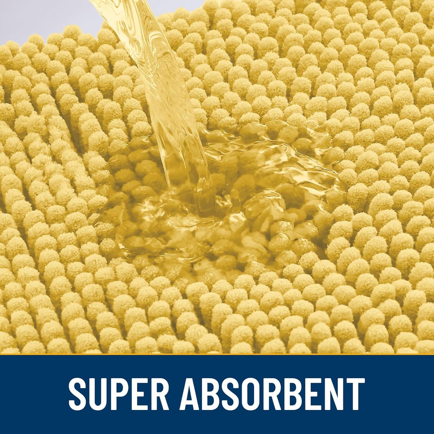 Smiry Dog Door Mat for Muddy Paws 30x20, Absorbs Moisture and Dirt Doormat, Non-Slip Washable Quick Dry Chenille Front Door Mat Indoor Entrance, Entryway Carpet for Inside Floor, Yellow