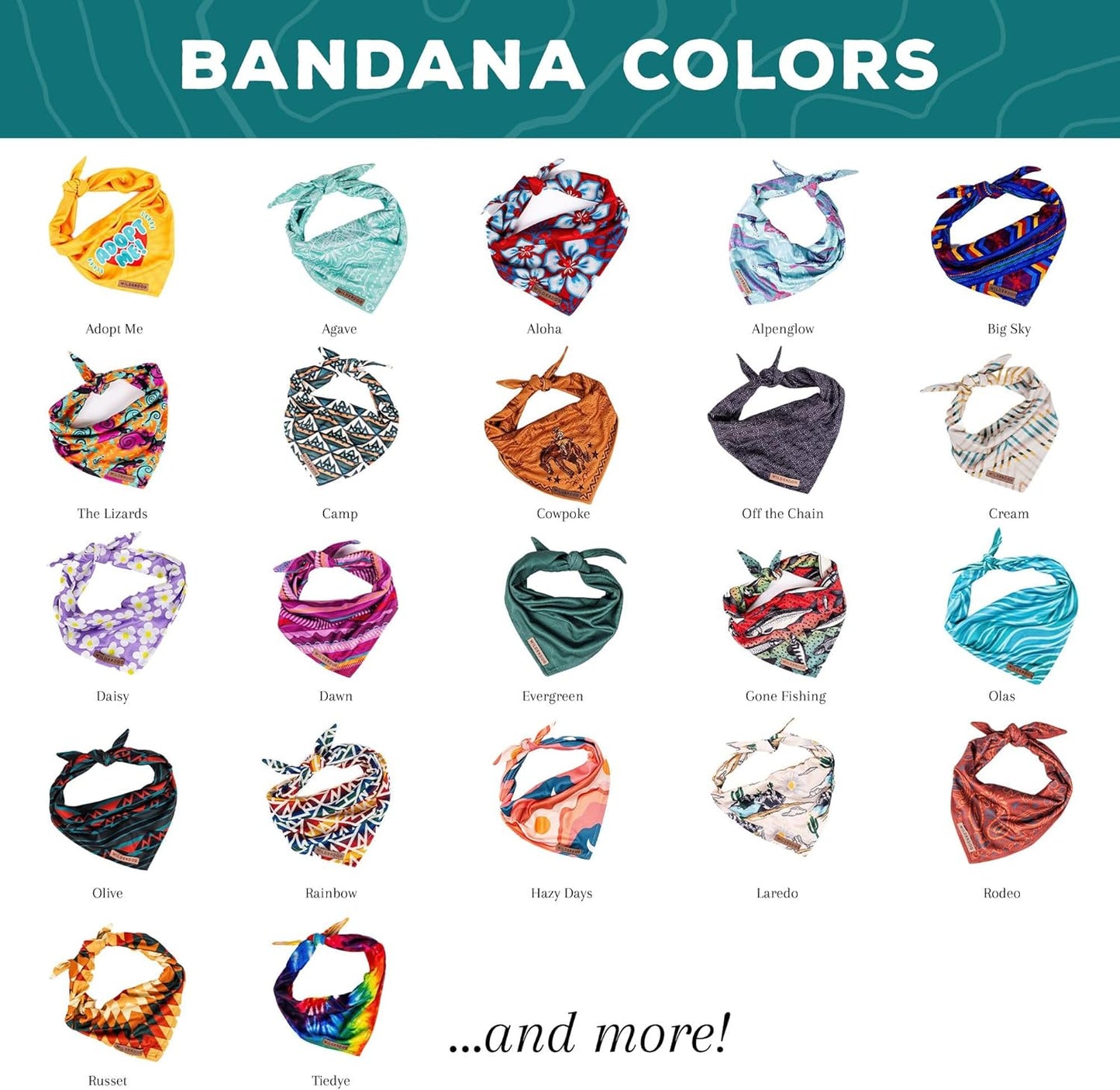 Wilderdog Dog Bandana with Lightweight Quick Drying Poly-Blend Mesh Material in Olive