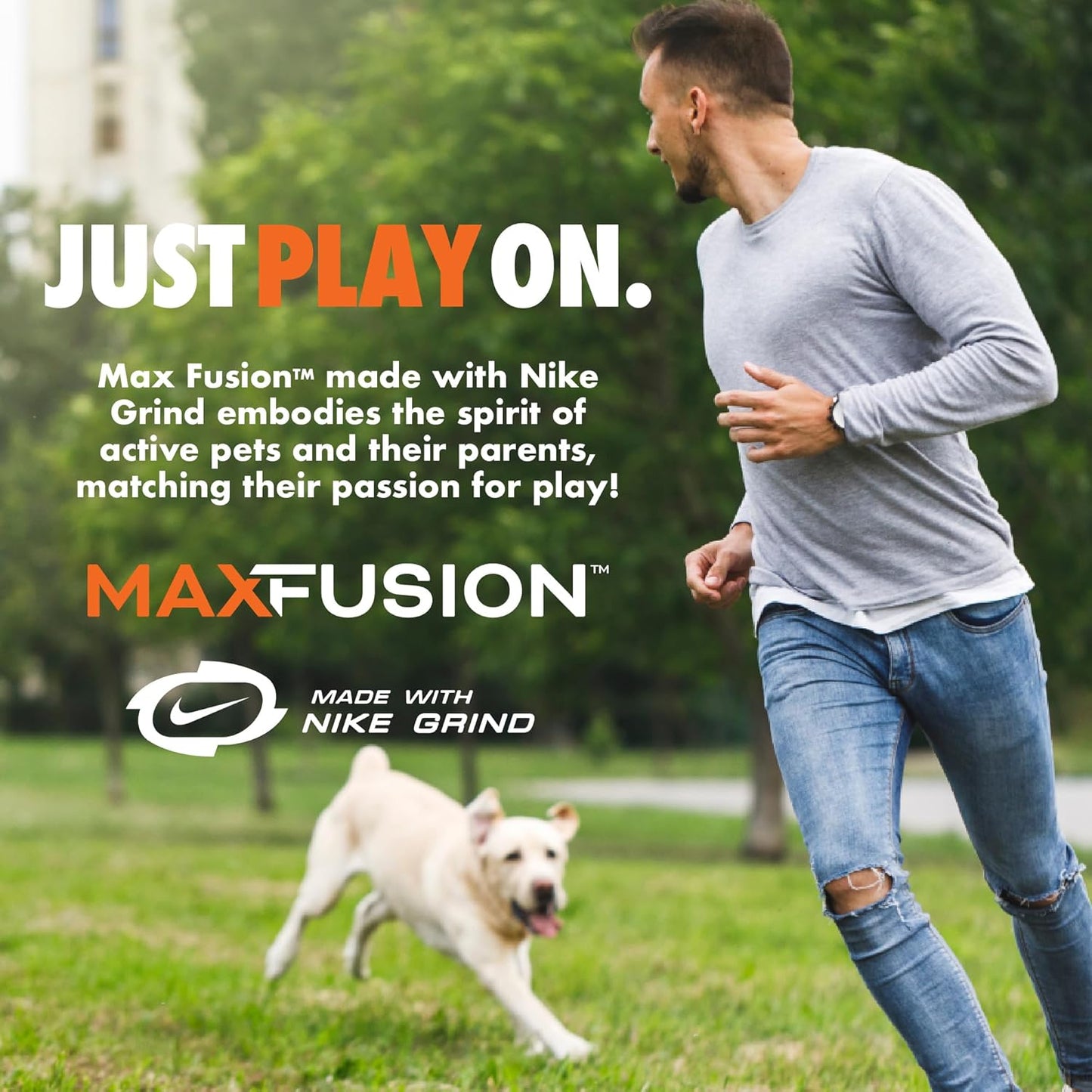 Max Fusion with Nike Grind, Arlee Roped Dog Toy, Chew Toy for Play, Fetch, Tug, L