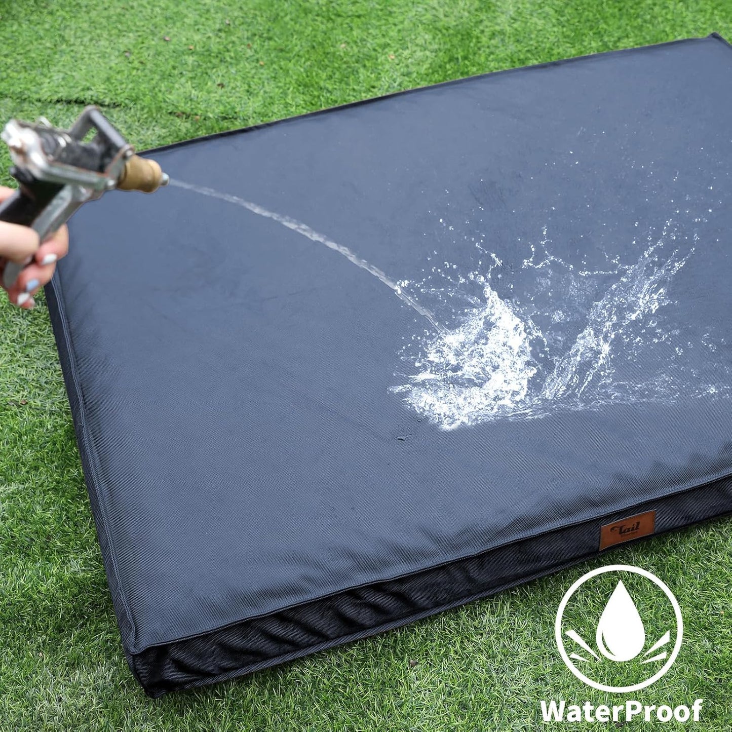 Outdoor Dog Bed for Medium Dogs, Waterproof Dog Crate Bed for Puppy Beds, Orthopedic Egg Crate Foam Pet Bed with Washable and Removable Oxford Cover, Navy