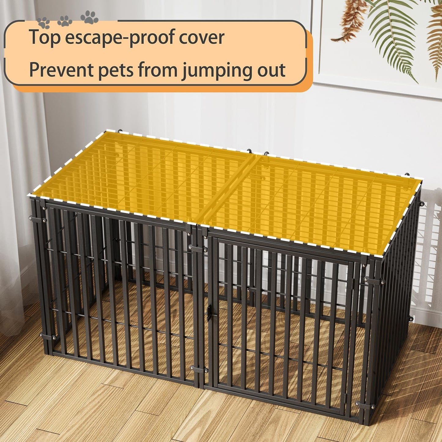 Steel Tube Heavy Large Dog Crate, 48" L x 28" H Dog Crates for Medium Large Dogs, Big Dog Cage, Dog Kennel, Puppy Dog Playpen with Top, Pet Cage, Indoor, New Model